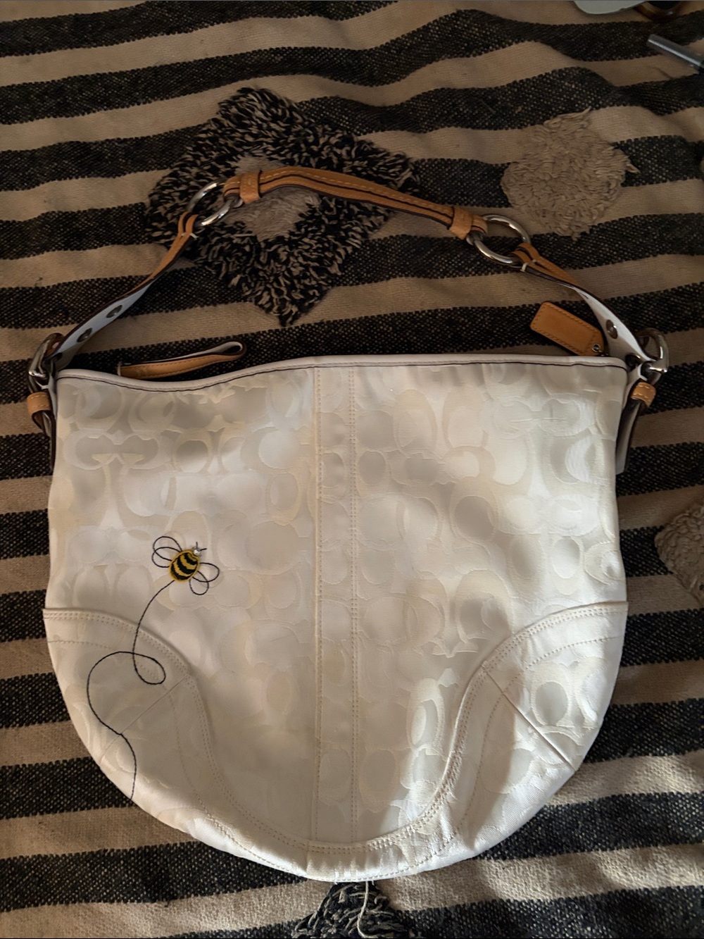 RARE Vintage Limited Edition Coach Optic Bumble Bee Shoulder Bag